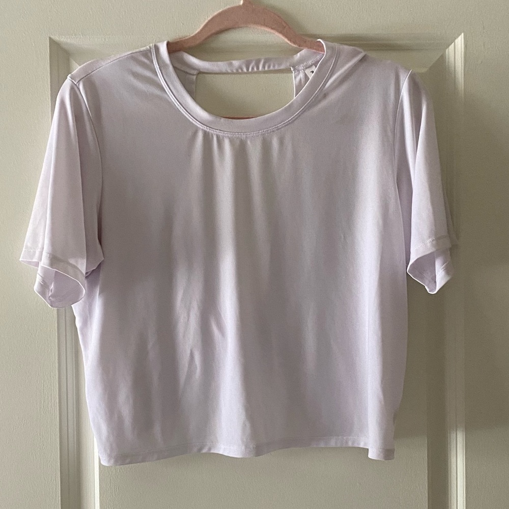 Fabletics Open Back Twist Back Eco Conscious Crop Top White